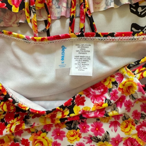 Flower Print Ribbed Tube Top w/ Corset Back & Bottoms - Picture 5 of 6